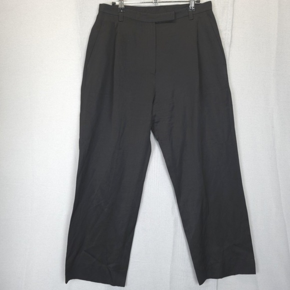 Christian Wijnants Linen Blend Pants Women 38 / US 6 Pleated Cropped Black Chic